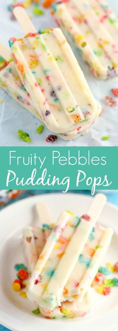 Marshmallow Fruity Pebbles Pudding Pops