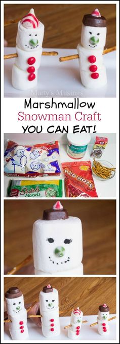 Marshmallow Snowman Craft (that you can eat!