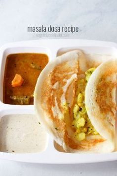 Masala dosa recipe, restaurant style masala dosa