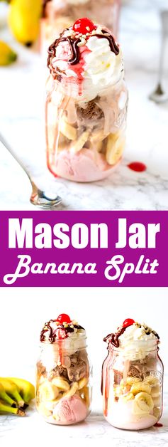 Mason Jar Banana Split