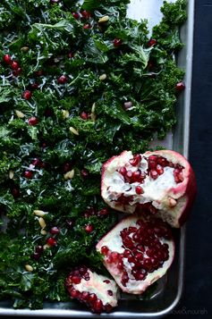 Massaged Kale Salad with Parmesan, Pine Nuts and Pomegranate