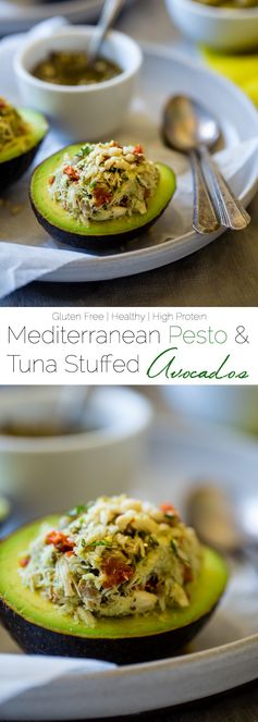 Mediterranean Healthy Tuna Salad Stuffed Avocados