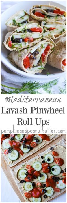 Mediterranean Lavash Pinwheel Roll Ups