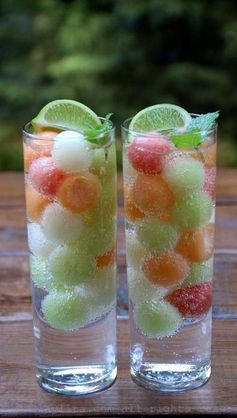 Melon ball ice cubes