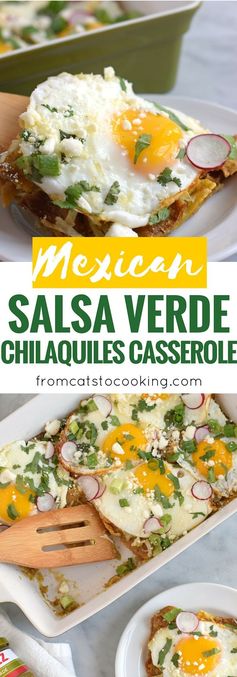 Mexican Salsa Verde Chilaquiles Casserole