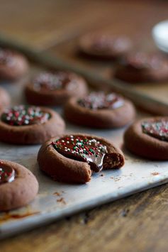 Mini Chocolate Thumbprint Cookies