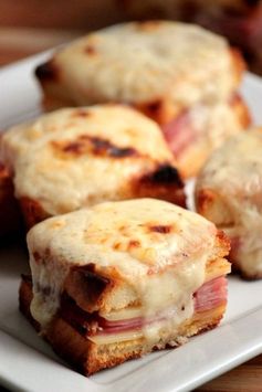 Mini Croque Monsieurs ( Baked Ham and Cheese with Bechamel Sauce