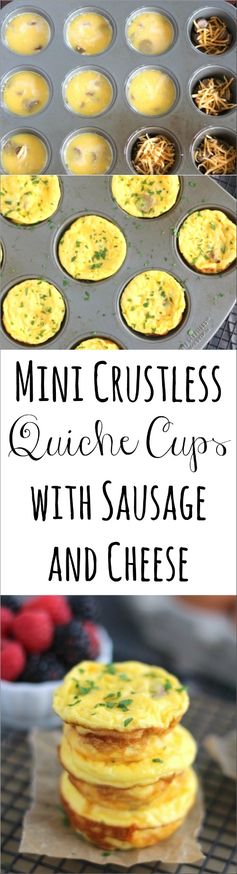 Mini Crustless Quiche Cups with Sausage and Cheese