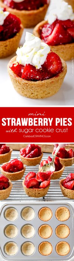 Mini Strawberry Pies with Sugar Cookie Crust