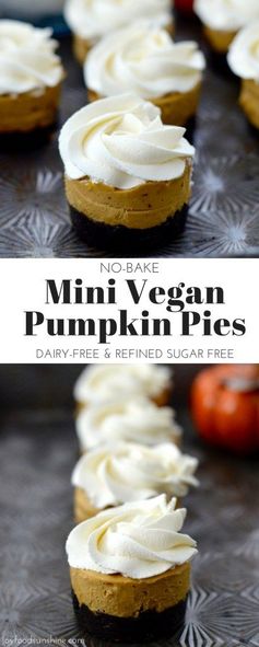 Mini Vegan Pumpkin Pies (No-Bake