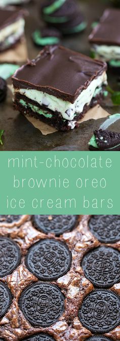 Mint-Chocolate Brownie Ice Cream Bars