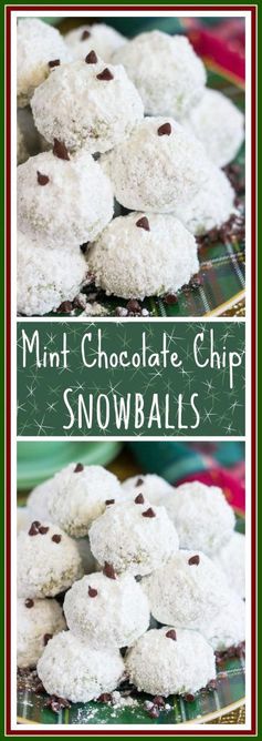 Mint Chocolate Chip Snowballs