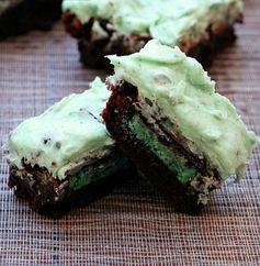 Mint Oreo Stuffed Brownies with Mint Oreo Frosting