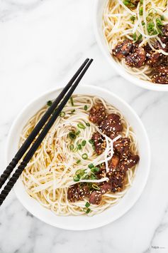 Miso-Coated Pork Belly with Noodles in Broth