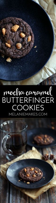 Mocha Caramel Butterfinger Cookies