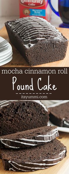 Mocha Cinnamon Roll Pound Cake