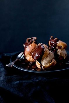 Mocha Profiteroles with Espresso Ice-Cream & Caramelised Cocoa Nibs + a Saveur finalist