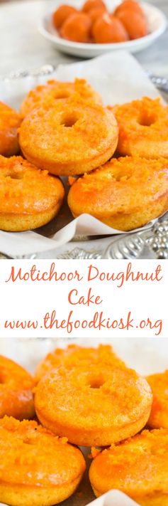 Motichoor Doughnut Cake|Eggless