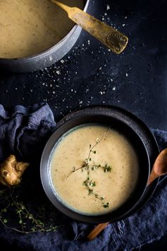 Mushroom and Sunchoke Soup with Truffle Oil
