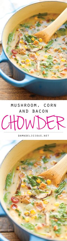 Mushroom, Corn and Bacon Chowder