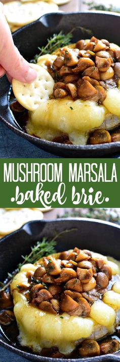 Mushroom Marsala Baked Brie