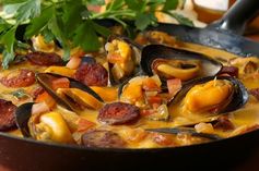 Mussels With Chorizo , Tomato and Wine