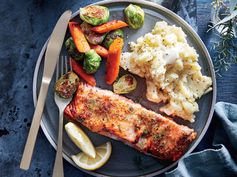 Mustard-Glazed Salmon with Horseradish Mashed Potatoes