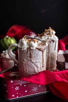 Naughty Nice Coconut KahluaHot Cocoa with Spiked Eggnog Marshmallows