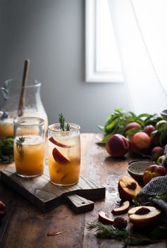 Nectarine + Rosemary & Honey Shrub Fizz