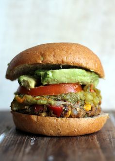 New Mexican Green Chile Black Bean Burgers