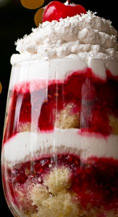 New Year’s Eve Parfaits with Raspberries, Grand Marnier Pound Cake, and Chambord Whipped Cream