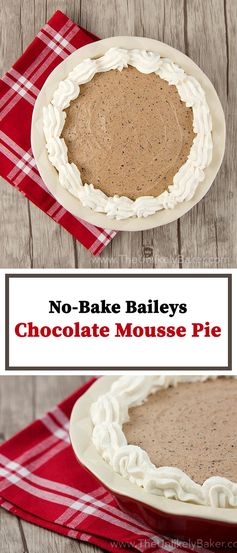 No-Bake Baileys Chocolate Mousse Pie