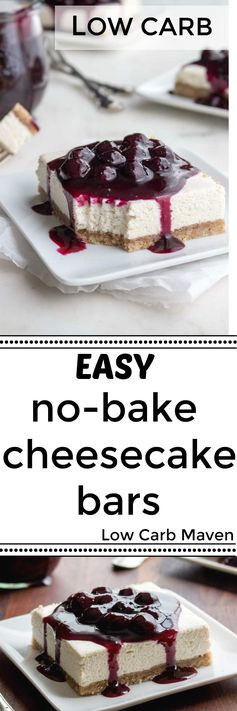 No-bake Cheesecake Bars (Blueberry Sauce