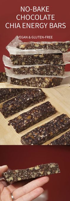 No-Bake Chocolate Chia Energy Bars (Vegan