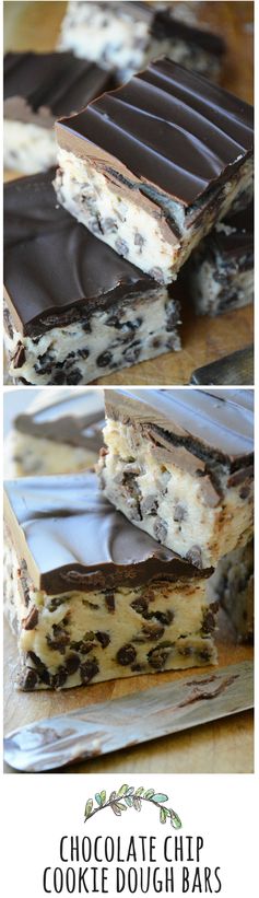 No Bake Chocolate Chip Cookie Dough Bars