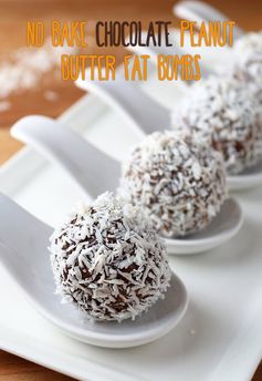 No Bake Chocolate Peanut Butter Fat Bombs