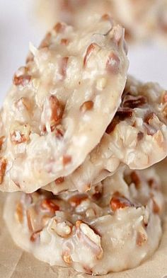 No Bake Coconut Pecan Praline Vanilla Cookies