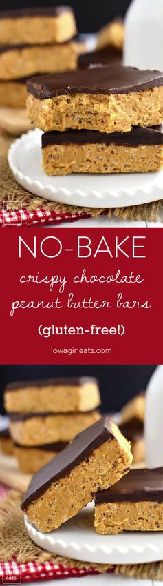 No-Bake Crispy Chocolate Peanut Butter Bars