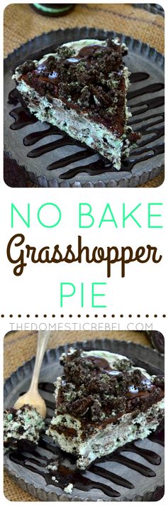 No Bake Grasshopper Pie