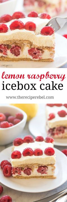 No Bake Lemon Raspberry Icebox Cake