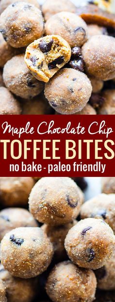 No Bake Maple Chocolate Chip Toffee Bites (Paleo Friendly