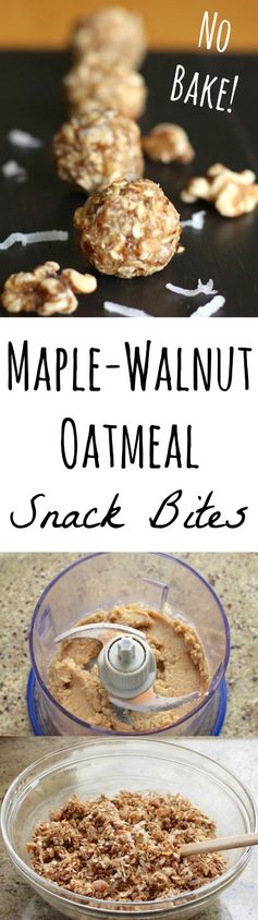 No-Bake Maple-Walnut Oatmeal Snack Bites