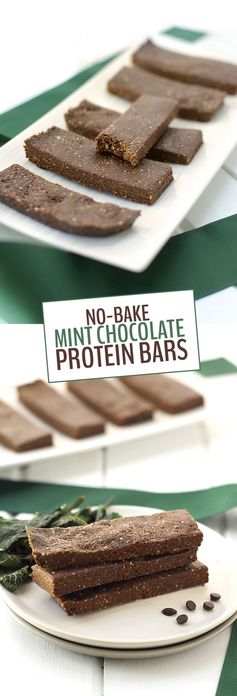 No-Bake Mint Chocolate Protein Bars