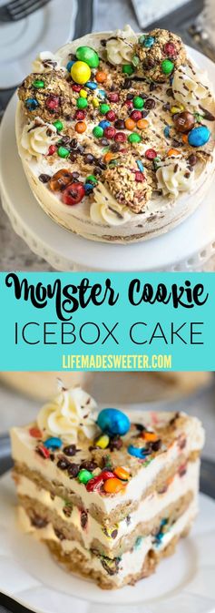No Bake Monster Cookie Icebox Cake