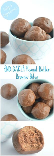 (No Bake Peanut Butter Brownie Bites