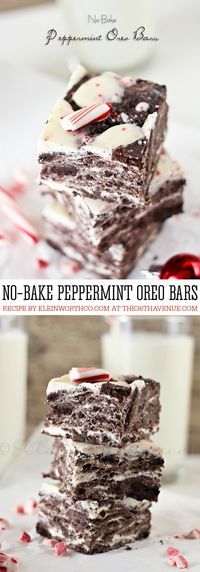 No Bake Peppermint Oreo Bars