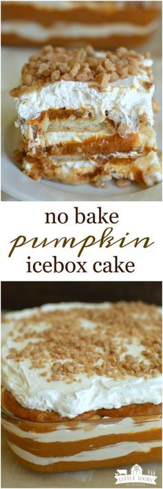 No Bake Pumpkin Toffee Icebox Cake