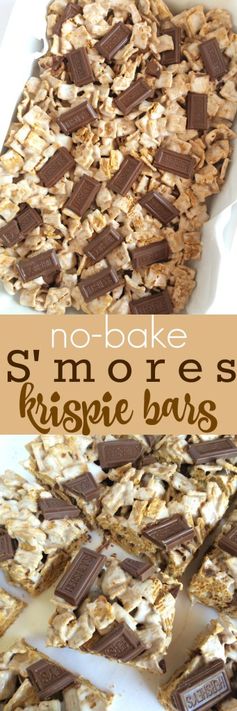 (no-bake S’mores Krispie Bars