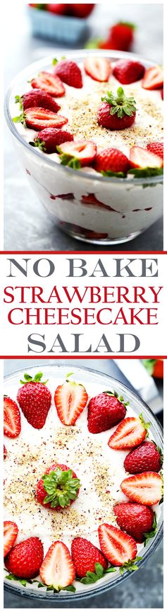 No-Bake Strawberry Cheesecake Salad