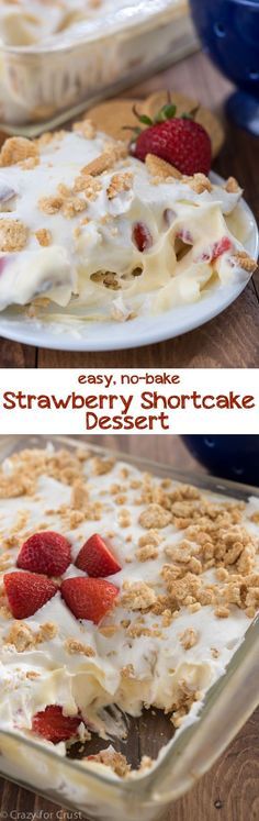 No Bake Strawberry Shortcake Dessert